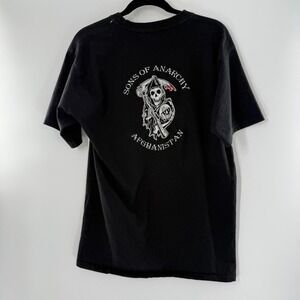 Sons Of Anarchy Men's XL Afghanistan Black Short Sleeve Shirt Grim Reaper